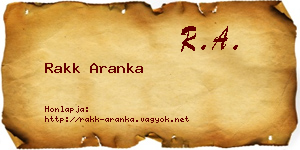 Rakk Aranka névjegykártya
